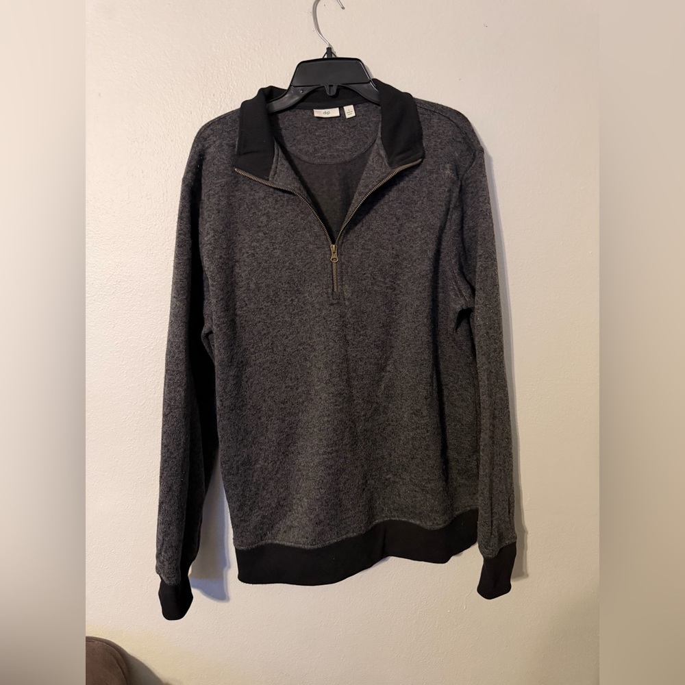 dip Charcoal Zip-Up Sweater